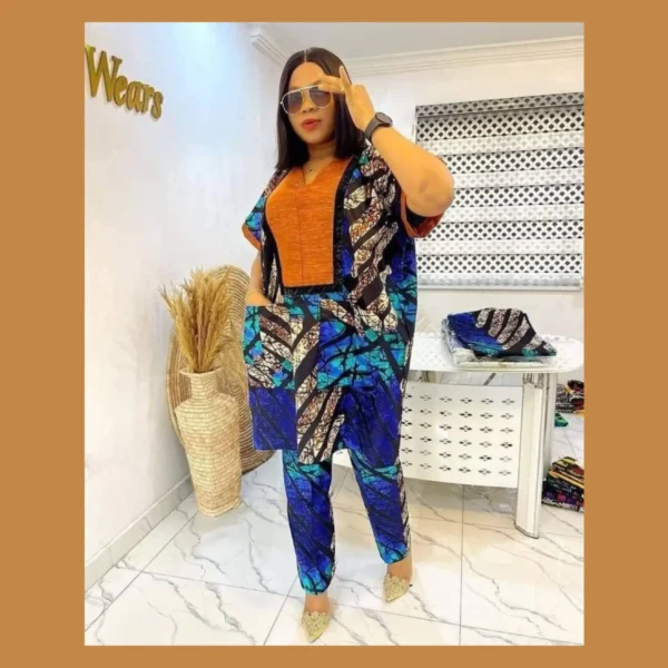Elegant Ankara Two-Piece Set – Tunic and Pants