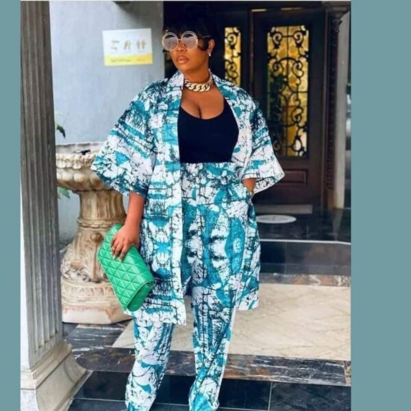 Stylish Blue & White Batik Print 3-Piece Co-ord Set