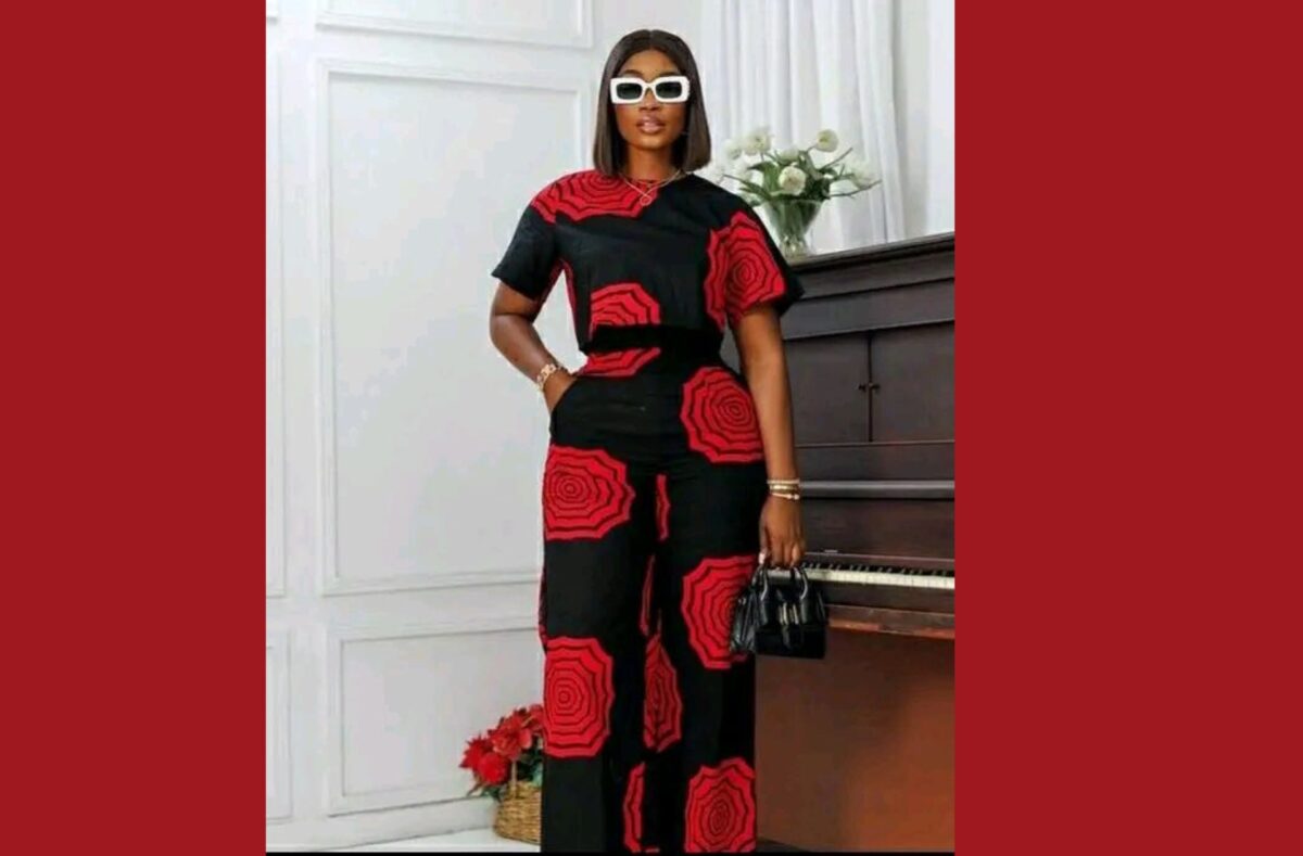 Bold Red Rose Print Two-Piece Co-ord Set - Image 1